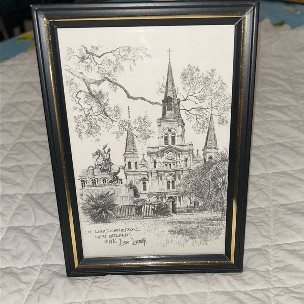 Black and White Framed Wall Art - St. Louis Cathedral